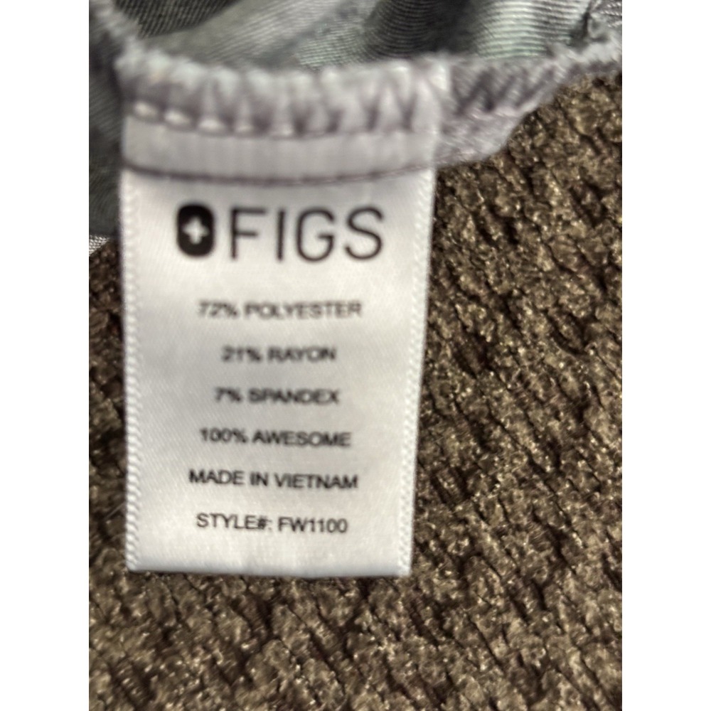 FIGS Casma Three Pocket Scrub Top Womens S Heather Gray Short Sleeve V Neck Logo - Picture 6 of 7